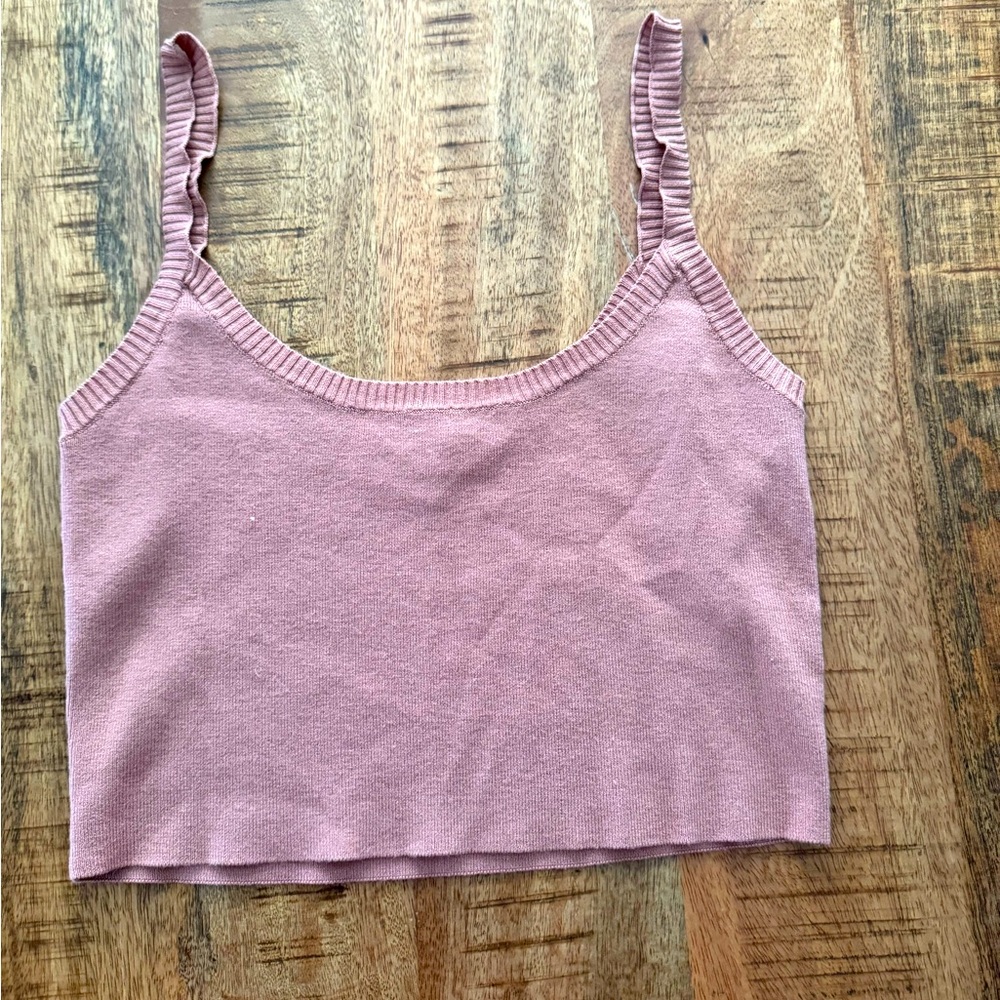 Blue Blush, cropped knit tank. Size S